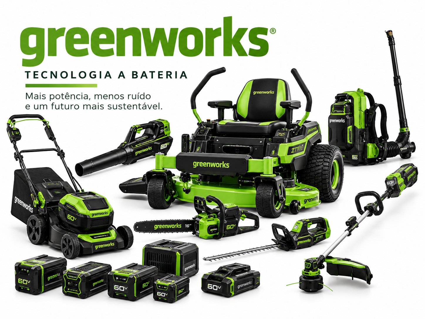 Tecnologia a bateria - GREENWORKS